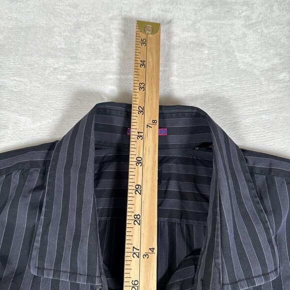 Paul Smith Shirt Men Size 17 43 Long Sleeve Striped 100% Cotton Made in Italy - Picture 6 of 11